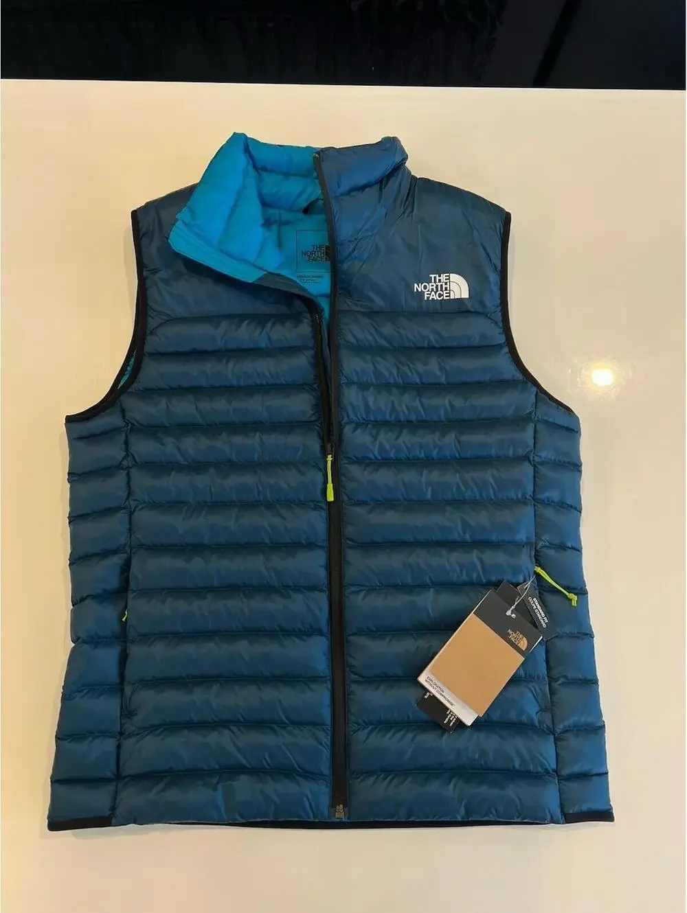 $180 Men's The North Face Terra Peak Insulated Hiking Camping Vest Petrol Blue S